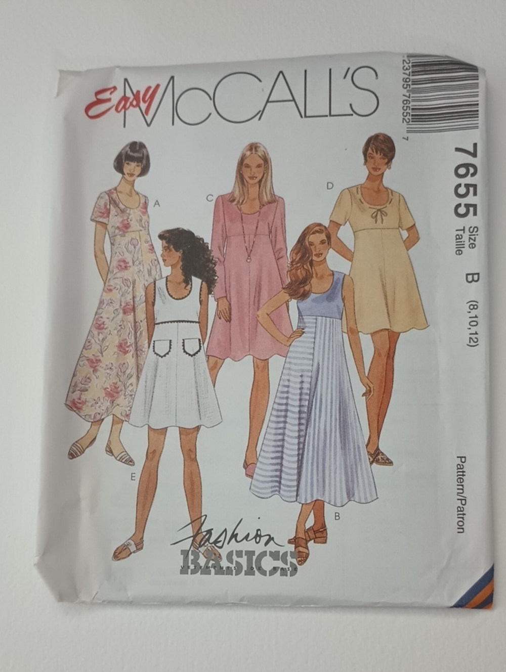 Rare McCall's 7655 Easy Dress Sewing Pattern 023795765527 ©1995